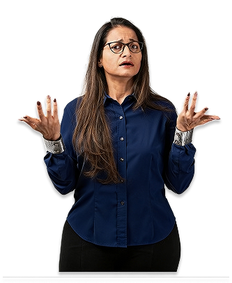 Concerned woman asking questions